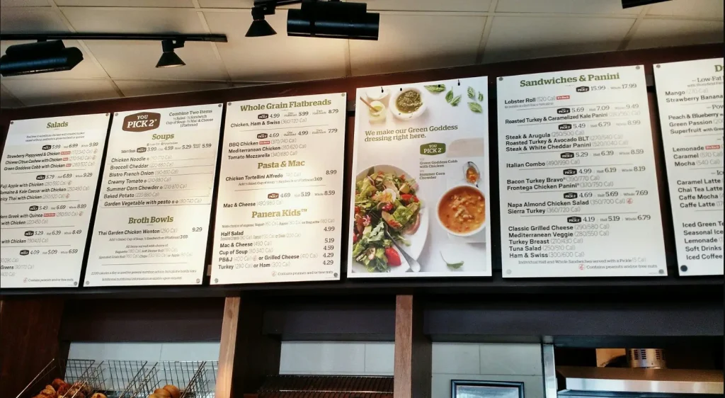 Panera Bread Menu