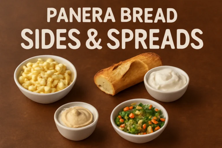 Panera bread sides & Spreads menu with prices