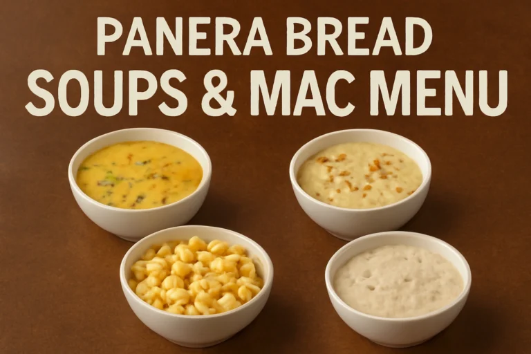 Panera Bread Soups & Mac Menu