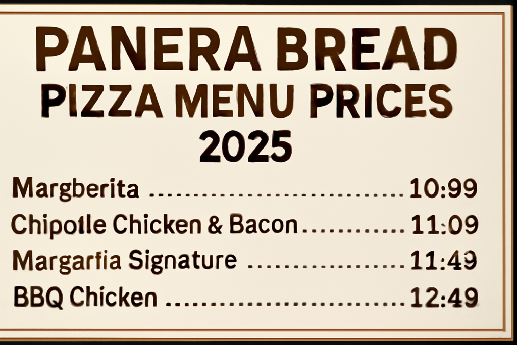 Panera Bread Pizza menu prices 2025